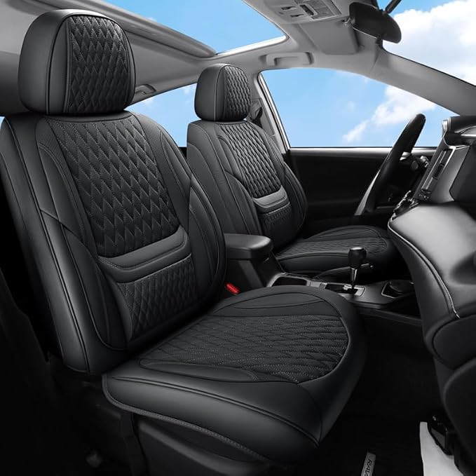 Car Seat Covers Full Set Custom Fit for Chevrolet/Chevy Trax 2015-2026 - Premium Faux Leather with Lumbar Support | Breathable, Waterproof, Anti-Slip, Durable (Black,Full Set)