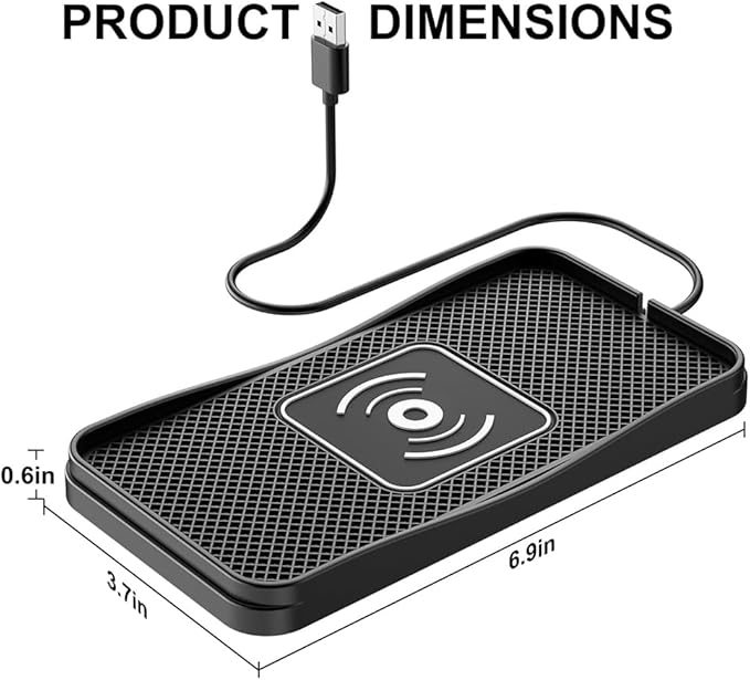 Wireless Car Charger Pad for Toyota RAV4 2000-2025, Type-C/USB 20W Car Wireless Charger Non-Slip Phone Charging Pad Car Accessories,B 30cm Cable USB Plug