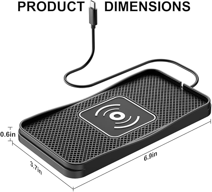 Wireless Car Charger Pad for Chevrolet Silverado 2000-2026, Type-C/USB 20W Car Wireless Charger Non-Slip Phone Charging Pad Car Accessories,A 30cm Cable Type-C Plug
