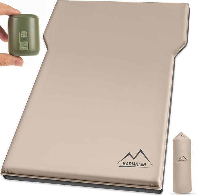 SUV Air Mattress Car Bed Camping, Inflatable Car Camping Pad with Air Pump, Ultrathick Memory Foam Camping Mattress, 9.0 R-Value Insulated Sleeping Pad 2 Person, Camp Mat for Hiking and Backpacking