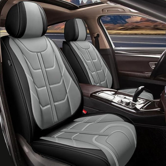 TTX LIGHTING Car Seat Covers fit for Lexus RX 350 2007-2026 Front Seat: Premium Leather Automotive Seat Cover with Airbag Compatible Waterproof (2 Seats, Black & Gray)