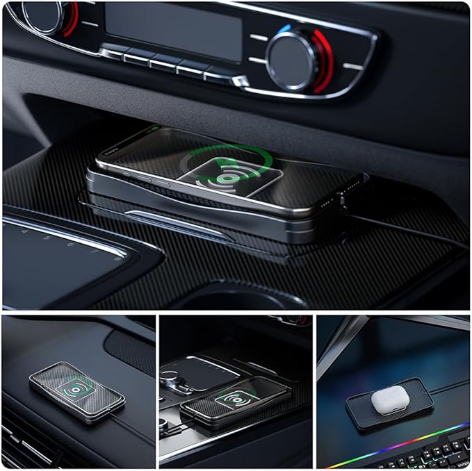 Wireless Car Charger Pad for Buick Envista 2024-2026, Type-C/USB 20W Car Wireless Charger Non-Slip Phone Charging Pad Car Accessories,B 30cm Cable USB Plug