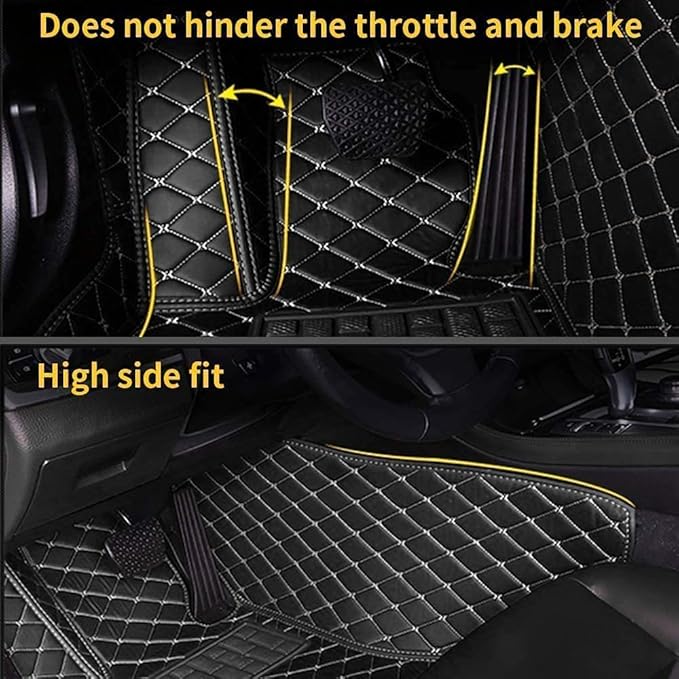 Custom Making Car Floor Mats Compatible for 2000-2025 All Mode Sedan SUV Sports Car Full Coverage Cute Pads Protection Non-Slip Leather Floor Liners (Green)