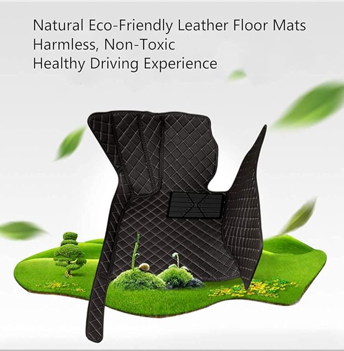 Custom Making Car Floor Mats for 95% Sedan SUV Sports Car Full Coverage Cute Men Women Pads Protection Non-Slip Leather Floor Liners (Black Red)