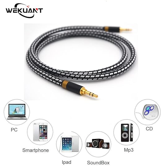 Aux Cord, Audiophile 3.5mm Stereo Audio Cable, Unbreakable and Great