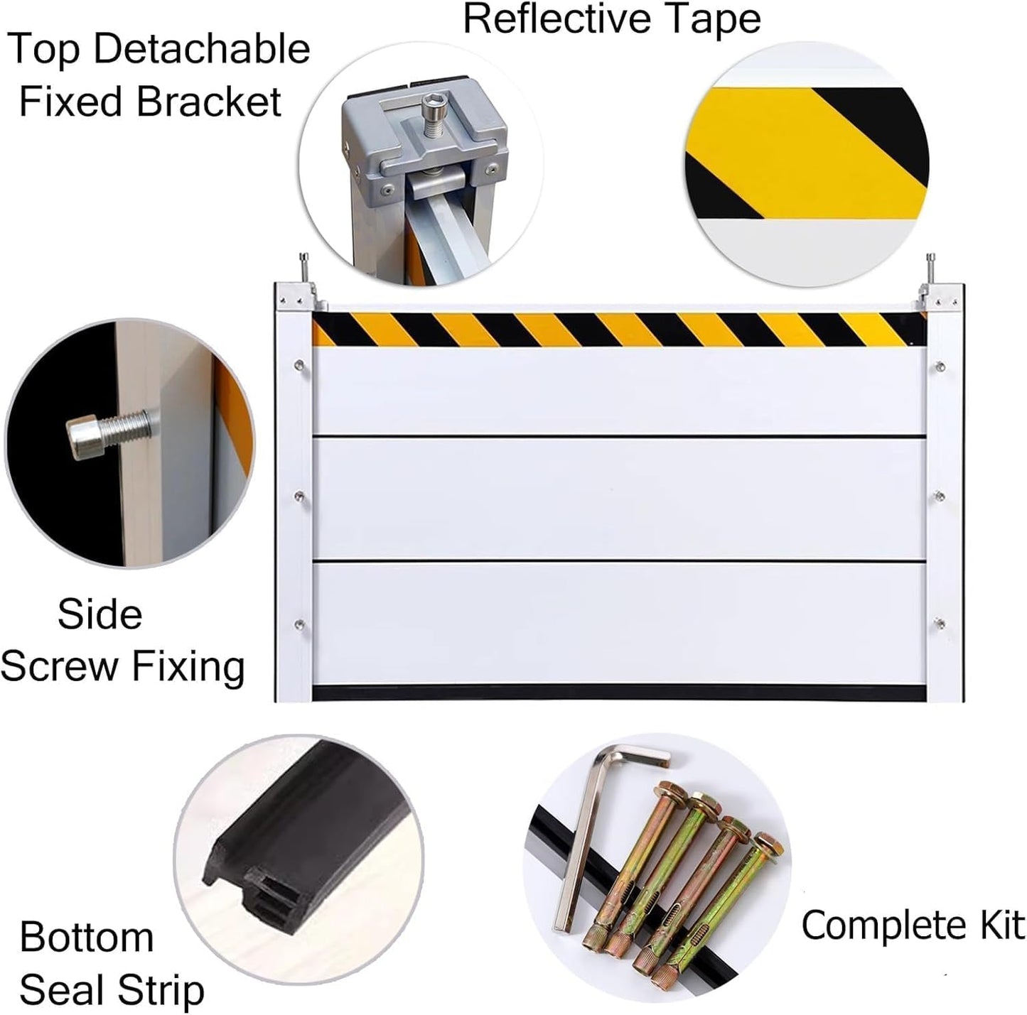 Reusable Heavy Duty Aluminum Flood Barriers for Home Exterior, Flood Protection Barriers Water Barrier Door Quick Detachable Garage Doors Detachable Mobile Rain Water Baffle ( H 31.5 inch L 4FT)