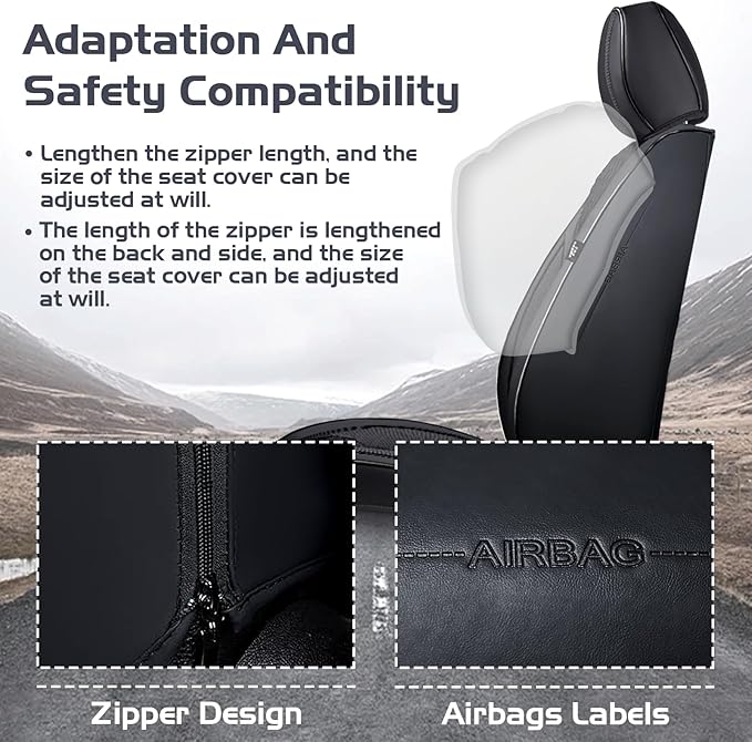 Truck Seat Covers for Nissan Frontier 2009-2026, Waterproof Premium Leather Full Coverage Car Seat Cover, Muscle Sport Style Auto Interior Seat Cover Sets (Front Set/Black)