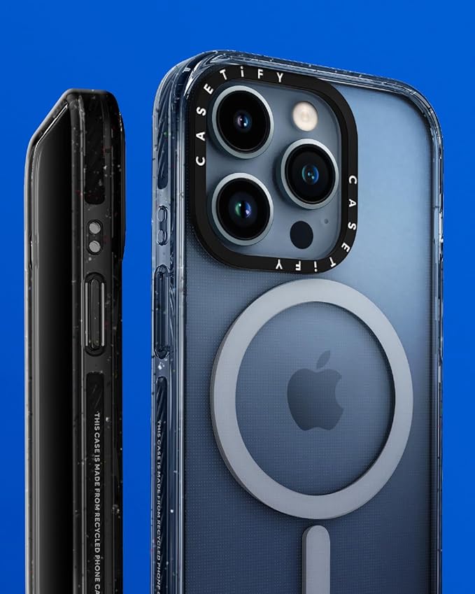 CASETiFY Impact iPhone 15 Pro Max Case [4X Military Grade Drop Tested / 8.2ft Drop Protection/Compatible with Magsafe] - Flower Prints - Eleanor by Ivory Paper Co - Clear Black