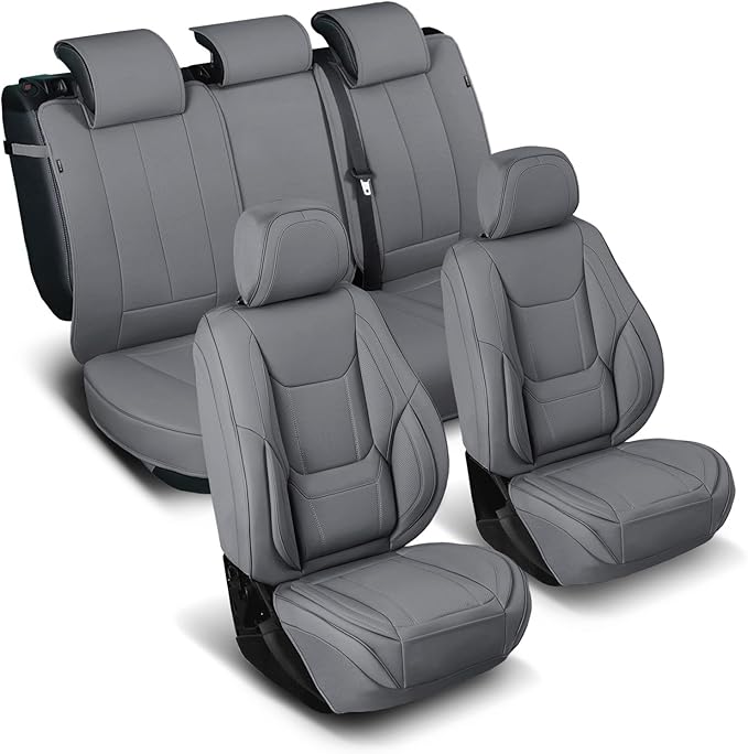 Coverland Custom Fit Car Seat Covers for SUV Compatible with [Soul, Kona, NIRO, Kicks, Blazer EV, Freelander] Premium Waterproof Non-Slip Interior Seat Protector [Full Set Dark Gray - Size Chart X85]