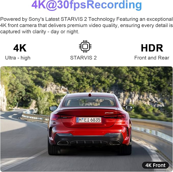 mangoal STARVIS 2 Front 4K HDR Dash Cam IMX678, Custom Fit for Mazda CX-50 2023 2024(Model A), 5GHz WiFi, GPS, 64GB Card