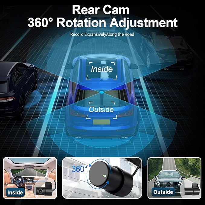 Mangoal Front 4K & Rear 1080p Dash Cam Custom fit for Mazda 3 2019 2020 2021 2022 2023(Model A), UHD 2160P Video, Free App & WiFi, 128GB Card