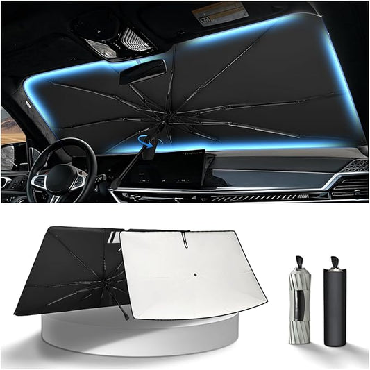 KUST Custom Fit Windshield Sun Shade Umbrella for 2017-2022 Honda CRV CR-V CR V | Foldable Sunshade with Bendable Handle | Blocks Heat & UV Scratch Resistant Keep Cool Sunshield