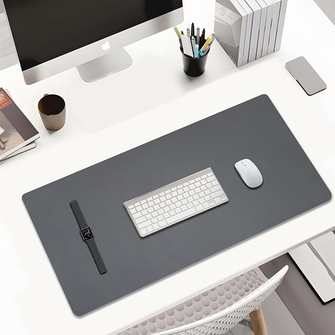KINGFOM Desk Pad Office Desktop Protecter, PU Leather Desk Mat Blotters