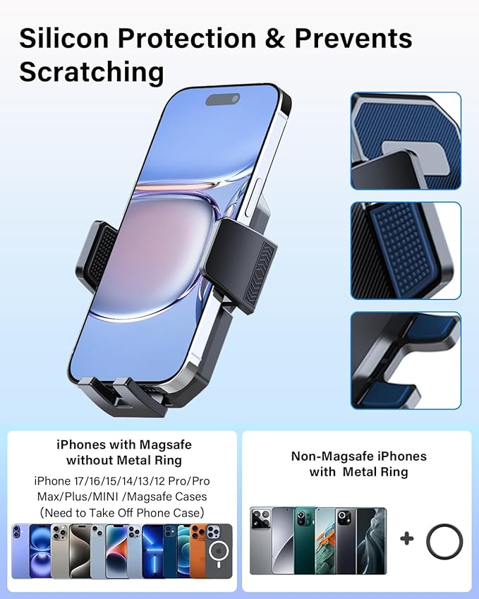 PZK Car Phone Mount for Toyota Tundra 2007 2008-2011 2012 2013 /Sequoia 2008-2011 2012 2013 Accessories Custom Air Vent Phone Holder Auto Lock Hands Free 360° Rotation Phone Automobile Cradles