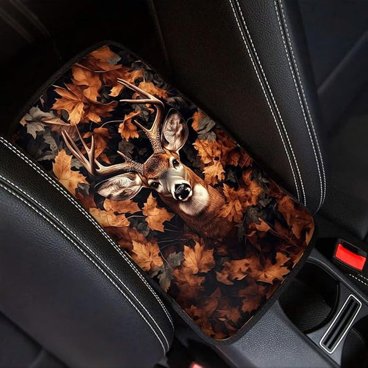 Deer Car Center Console Cover Pad Cute Arm Rest Cover for Cars Car Armrest Covers Protector for Car Armrest Storage Box Universal Auto Interior Accessories
