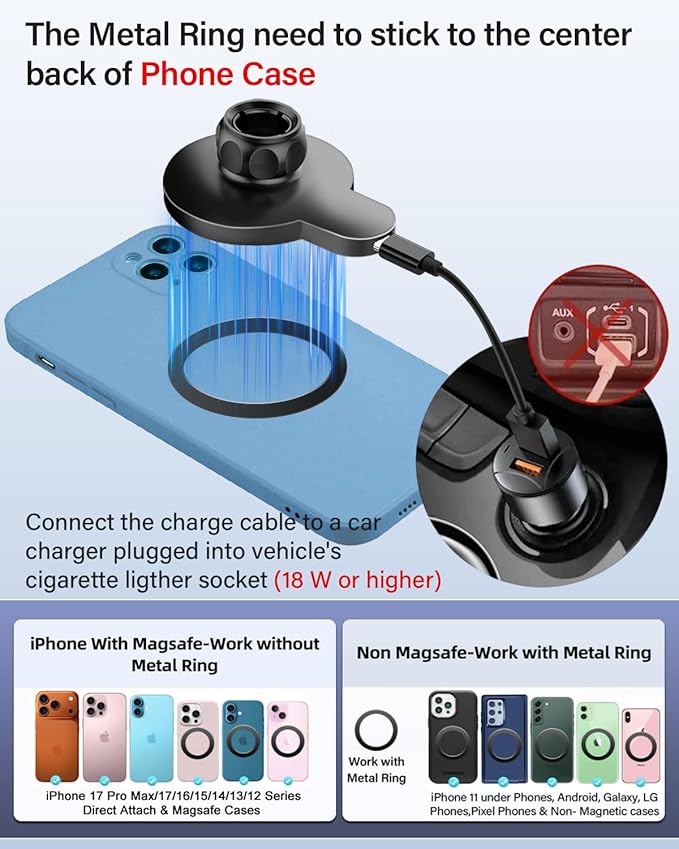 PZK Car Phone Holder for Toyota Highlander Hybrid Lmited/Platinum 2020-2024 2025 Accessories Only for 12.3-inch Screen Magnetic 15W Fast Wireless Charger Car Phone Mount (Not Fit 8-Inch L/LE/XLE)