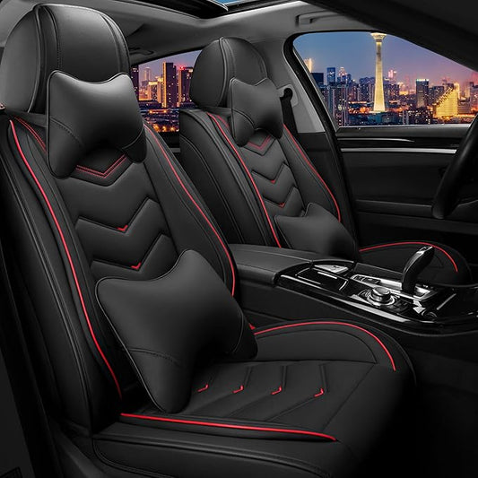 CTDS Car Seat Covers for Mazda CX-5 CX-3 CX-7 CX-9 CX-50 CX-30 CX-70 CX-90 2007-2026, Stylish Sport Seat Cover, Premium Nappa Leather Car Seat Cover.(Luxury 2 Seats/Black)