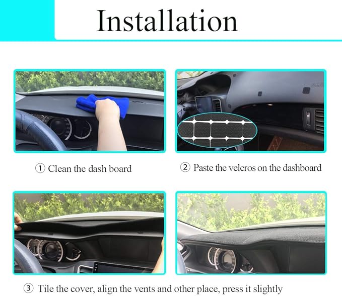Yiz Dash Cover Mat Pad Carpet Custom Fit for Infiniti FX35 FX45 2003 2004 2005 2006 2007 2008 Dashboard Pad Carpet Protector (Black) Y40