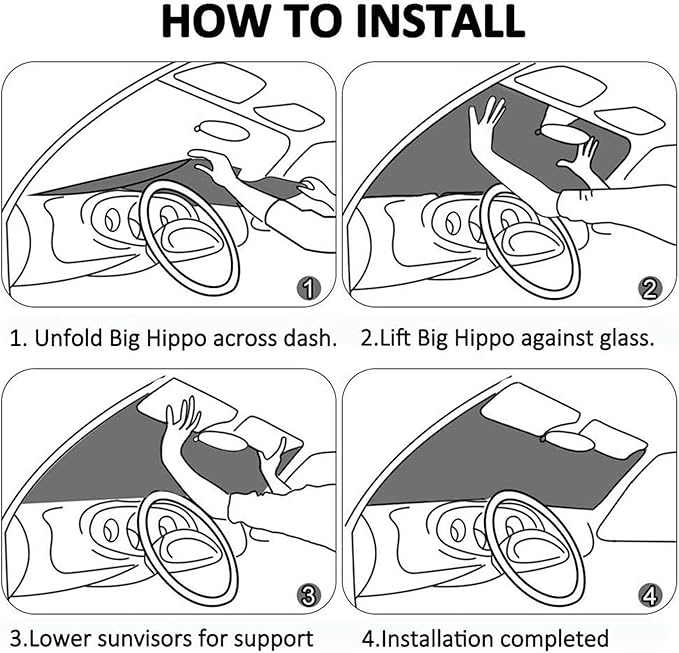 Funny Highland Cow Windshield Sunshade for Car SUV Truck Foldable Uv Ray Reflector Front Window Sun Shade Visor Shield Cover -59" X 31"