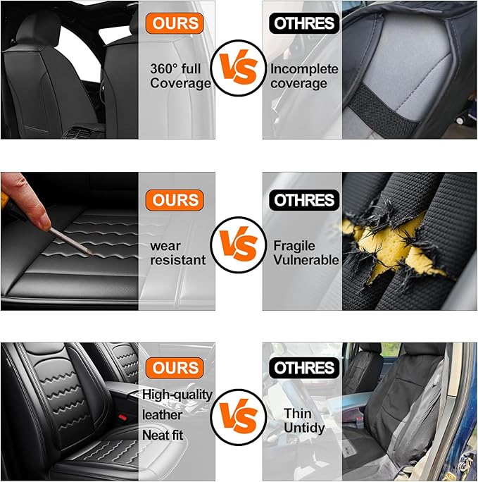 CX-50 Car Seat Covers Custom Fit for Mazda CX-50 2023-2026, Full Coverage Premium Leather Waterproof Breathable Seat Covers, Automotive Seat Protectors, Airbag Compatible(2 Front Seats, Black)
