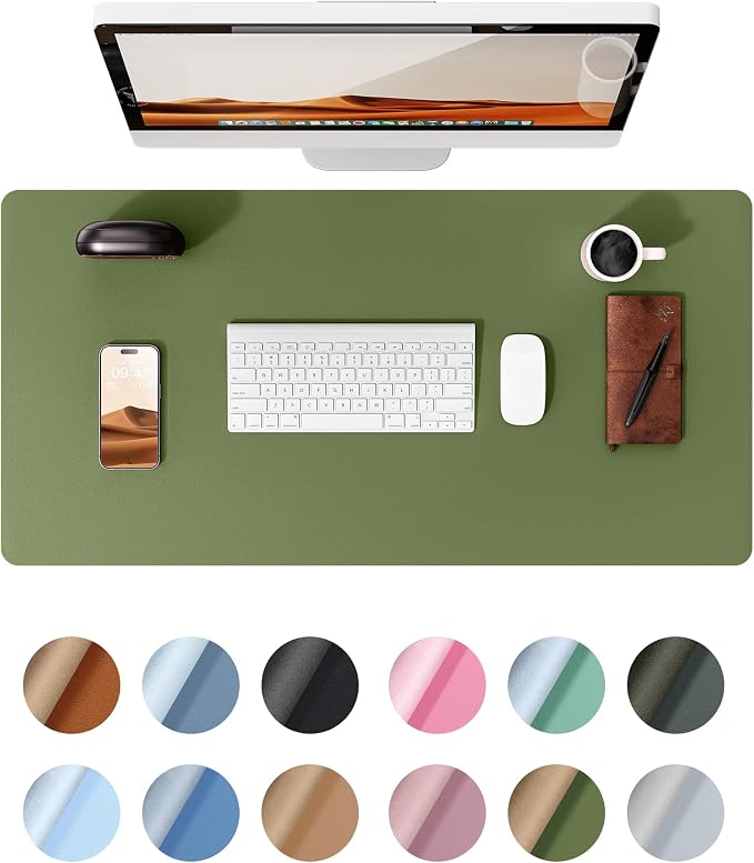 YSAGi Leather Desk Protector, Office Mat, Large Mouse Pad, Non-Slip PU Leather
