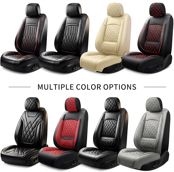 Fit RDX Car Seat Covers for Acura RDX 2010-2025 2026 - Premium Leather, Waterproof, All-Weather, Airbag Compatible, Anti-Slip, Breathable, Easy Install, Seat Protectors, Full Set, Redline