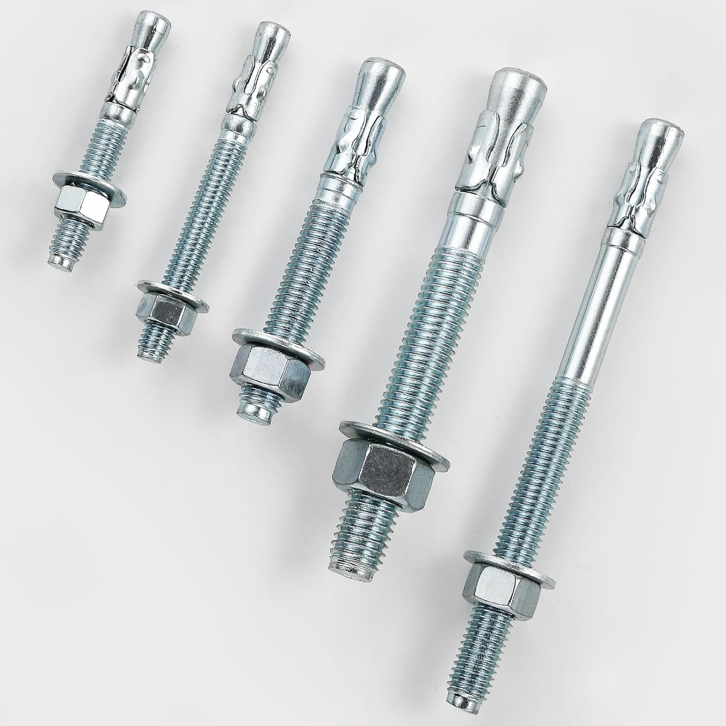 1/4x2-1/4" 30Pcs Inch Standard Fasteners for Heavy-Duty Zinc Wedge Anchors for Cement and Concrete
