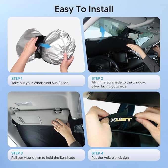 KUST Windshield Sun Shade for 2016-2021 Hyundai Tucson (Not for 2022 Tucson) Accessories Window Sun Protector Foldable Block UV Rays Keep Car Cooler