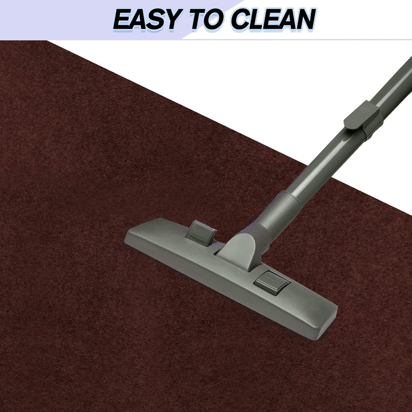 Custom Size Backed Non-Slip Area Rugs Runner, Easy Clean, Waterproof Runner Rugs for Hallway Entryway, Kitchen, Laundry, 4FT x 68FT, Brown