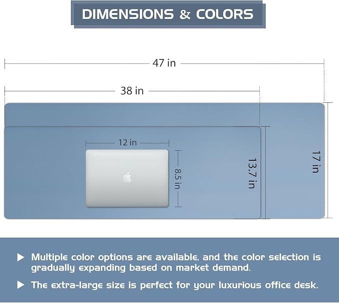 Aothia Leather Desk Pad Protector, Office Desk Mat, Large Mouse Pad, Laptop