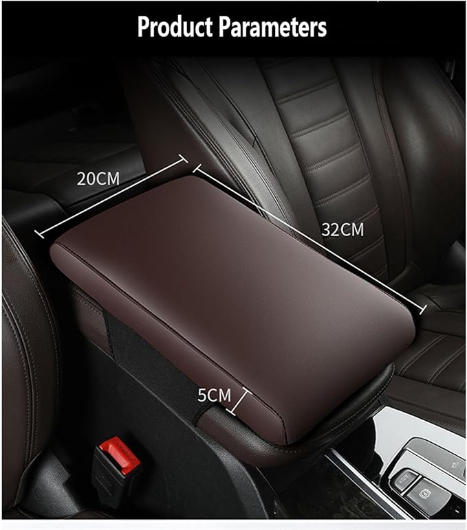 Car Armrest Cover Pad for BMW 3 Series 340i 330d 330i 320i 2000-2025 Premium Leather Center Console Armrest Cushion Pad Anti-Scratch Waterproof Auto Interior Accessories White Style