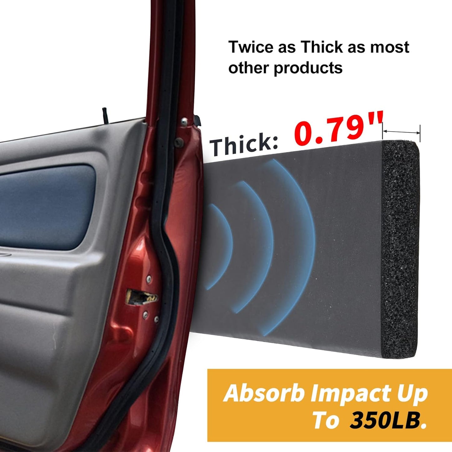 Garage Wall Protector, 4 Pack Garage Car Door Protector Bumper Guard for Car Doors Anti-Collision Waterproof Inflaming Ultra Self Adhesive EVA Foam for Warehouse (4 Pack: 16-17/32" x 5-29/32" x .79)