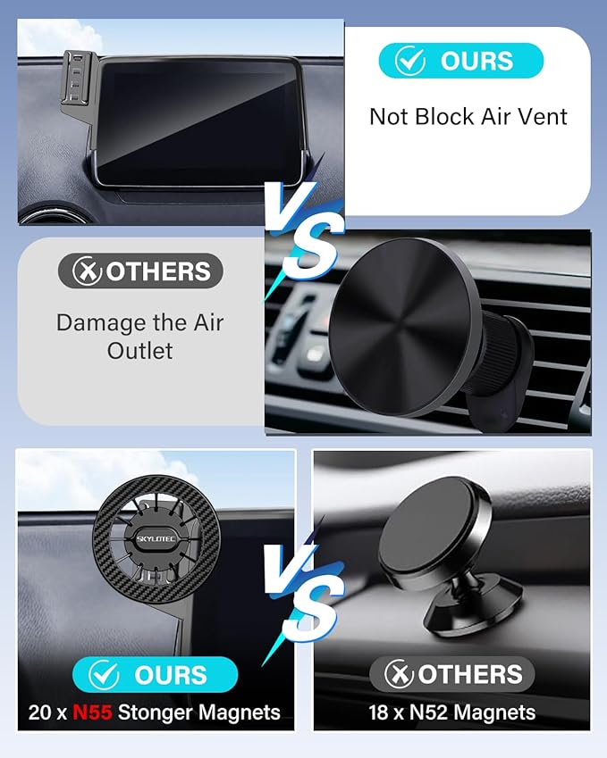 SKYLOTEC Phone Mount for 2023-2026 Honda Accord Accessories 12.3 inch Screen Automobile Cradles Magnetic Accord Phone Holder for MagSafe, Magnets Cell Phone Base (Not Fit for LX/EX/SE)