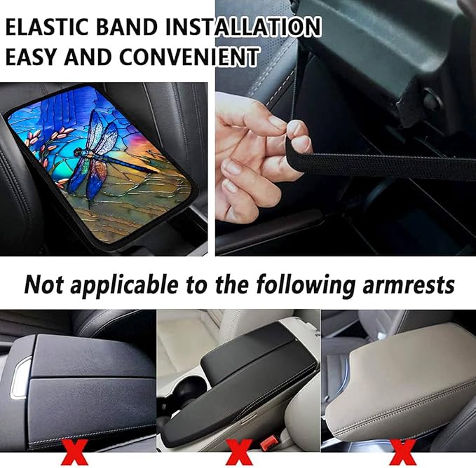 Blue Evil Eye Vehicle Center Console Armrest Cover Pad,Evil Eye Car Accessories Soft Middle Console Cushion Pad,Auto Arm Rest Mat Decor Blue Eyes Gifts for Women Men Dad for Most Vehicle SUV Truck