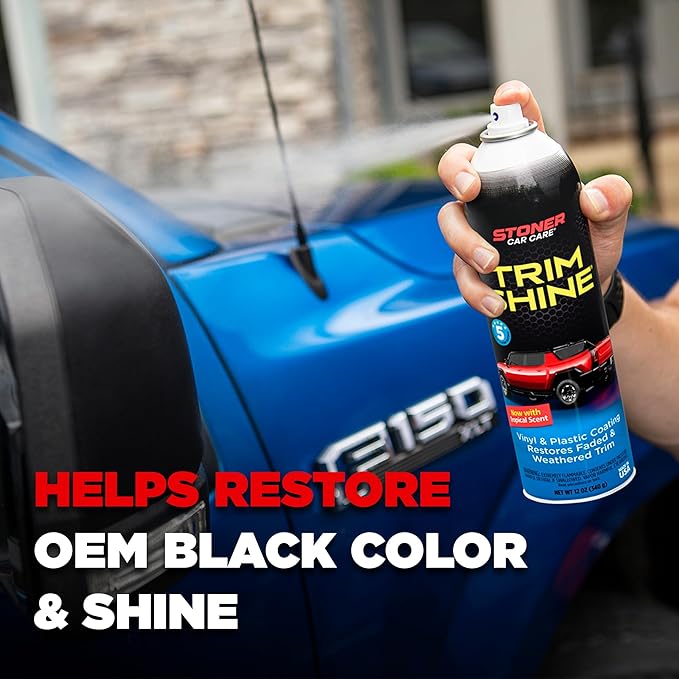 Stoner Car Care 91034-2PK Trim Shine – Black Trim and Plastic Restorer for Cars – Vinyl and Plastic Trim Protectant Coating for Interior and Exterior Use – Fast-Drying No Sling – 12 oz (Pack of 2)
