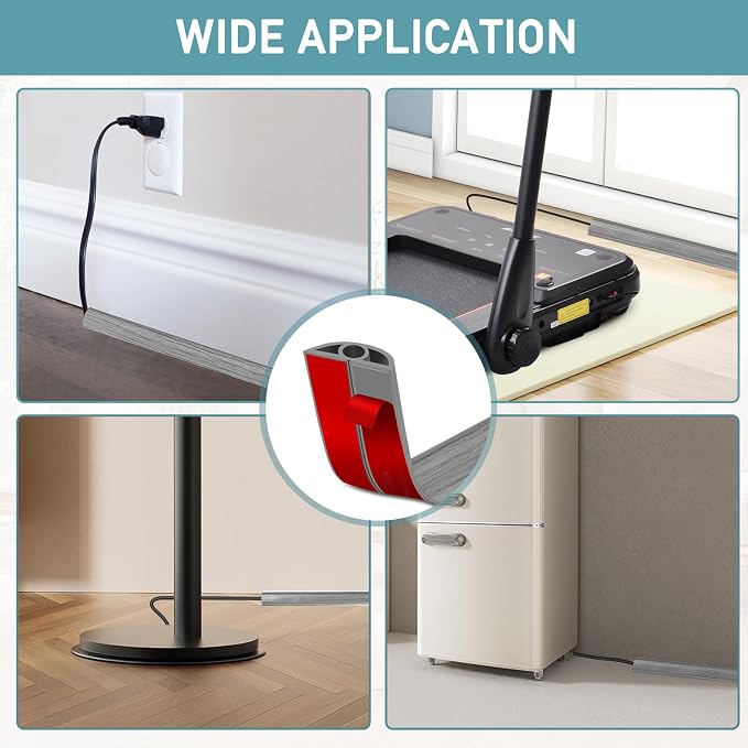 Floor Cord Cover Self Adhesive Cord Hider Floor Extension Cord Covers