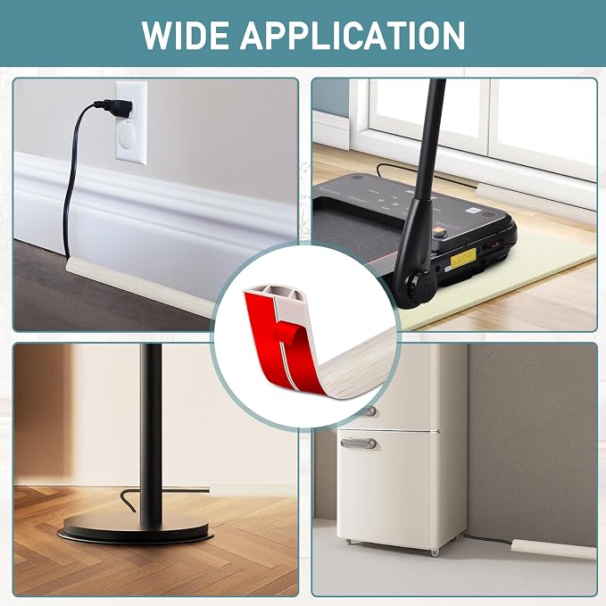 Floor Cord Cover Self Adhesive Cord Hider Floor Extension Cord Covers