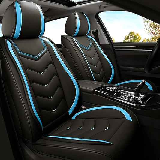 Car Seat Covers for Honda Accord 2000-2026, Premium Nappa Leather Car Seat Cover, Stylish Sport Seat Covers， Automobile Seat Cover Sets.(Standard 2 Seats/Black Blue)
