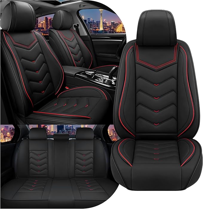 CTDS Car Seat Covers for Ford F-150 2000-2026, Stylish Sport Seat Cover, Premium Nappa Leather Car Seat Cover. Automobile Seat Covers Sets.(Standard 5 Seats/Black)