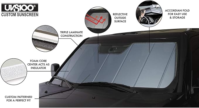 Covercraft UVS100 Custom Sunscreen | UV11330BL | Compatible with Select Lexus LS Models, Blue Metallic