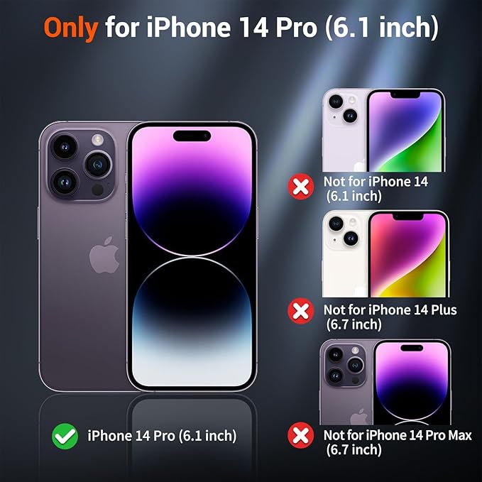 SUPFINE Magnetic for iPhone 14 Pro Case with Screen Protector (Compatible with MagSafe) (Military Grade Drop Protection) Translucent Matte Shockproof Phone Cover,Starry Orange