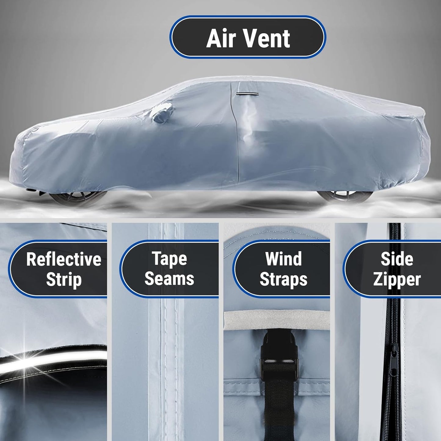 iCarCover Premium Car Cover for 2009-2019 Chevy Cruze Sedan Heavy Duty Waterproof All Weather Automobiles Custom Fit Indoor Outdoor UV Snow Protection Covers with Straps and Bag