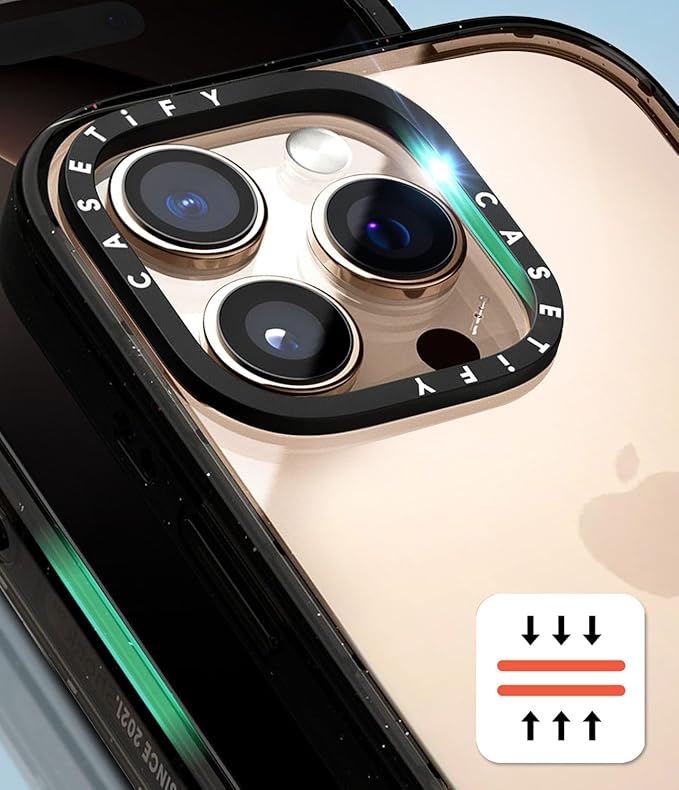 CASETiFY Impact iPhone 15 Pro Case [4X Military Grade Drop Tested / 8.2ft Drop Protection/Compatible with Magsafe] - Barcelona Flower Rose Garden - Clear Black