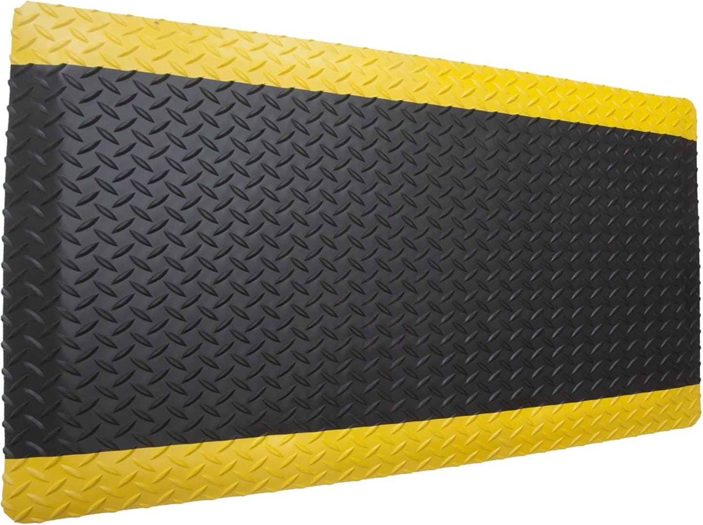 Rhino Mats, American Classic Diamond Anti-Fatigue Mats, Industrial Ergonomic Comfort Standing Mat for Work, Home, Garage, Office, Kitchen or Anywhere (Black/Yellow 9/16" Thick, 2 FT. x 18 FT.)
