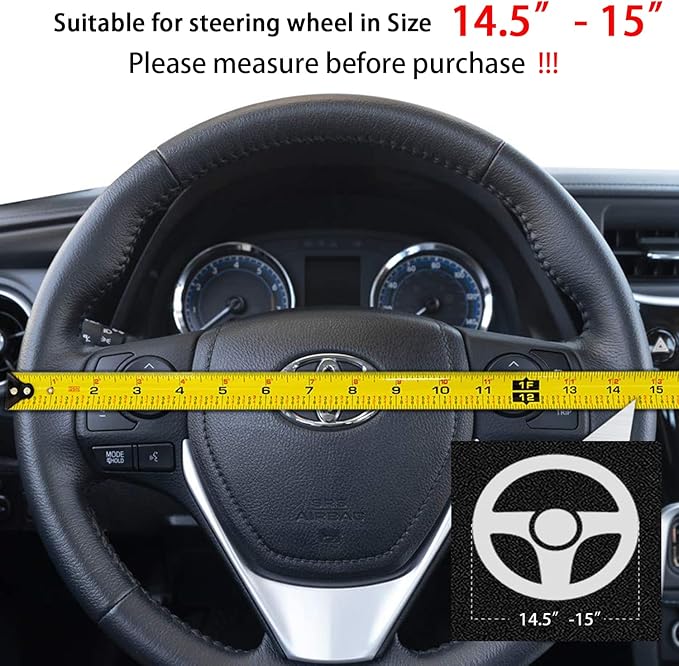 Suede Steering Wheel Cover,Compatible with Porsche Panamera SuedeLeather Sport Non-Slip Wheel Cover Car Interior Accessories 15 inch for Man and Women