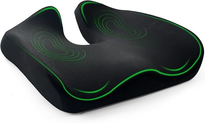 Premium Seat Cushion - Pressure Relief Cushion for Office Chair, Car, Wheelchair | Cool Gel Memory Foam for Tailbone Pain Relief | Multi-Purpose Comfort