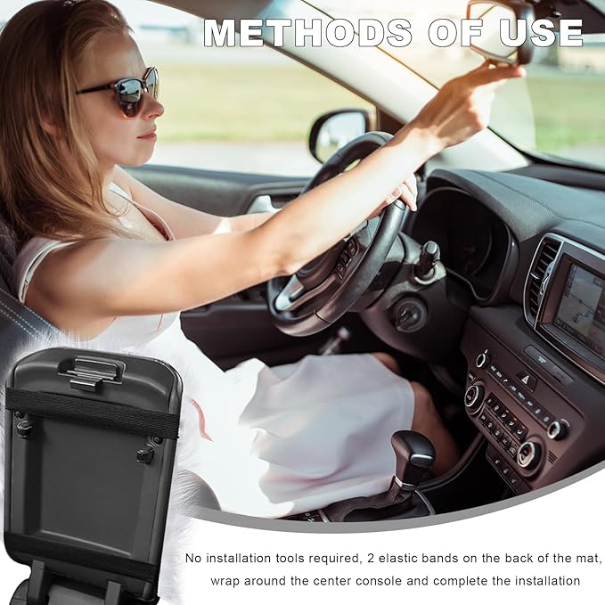 Center Console Cover, 11.81"×7.87" Automotive Fluffy Plush Center Armrest Protector, Universal Furry Comfortable Center Console Pad for Cars Trucks SUVs, Car Accessories (Light Blue)