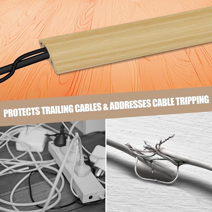 Floor Cord Cover Self Adhesive Cord Hider, 3.3FT Cable Management, Extension