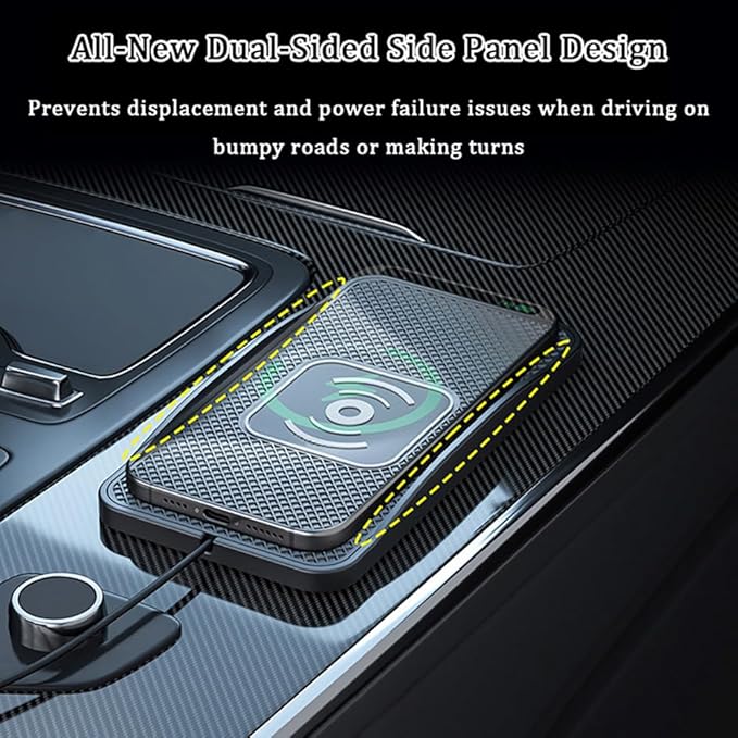 Wireless Car Charger Pad for Nissan Titan 2004-2024, Type-C/USB 20W Car Wireless Charger Non-Slip Phone Charging Pad Car Accessories,A 30cm Cable Type-C Plug