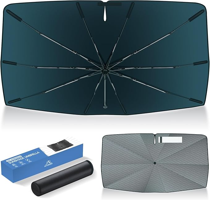 Autorder Windshield Sun Shade Umbrella for 2014-2020 Nissan Rogue Accessories,Upgraded Ice Crystal Material,Easy Setup Umbrella Sunshade for Car Windshield,100% Sun Blocking